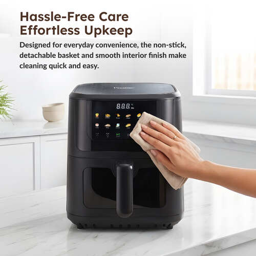 Prestige Crysta Chef 5.5L Electric Air Fryer (ABS Plastic Body) with See-Through Window | High-Capacity Non-Stick Frying Basket, Safety Interlocking & Smart Hot Air Circulation | Includes Food-Grade Oil Brush-41422