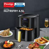 Prestige Nutrifry 4.5L Digital Electric Air Fryer (1200 Watts) | 80% Less Oil Consumption for Healthy Cooking | Durable ABS Plastic Body, Non-Induction Base | Compact 33cm Design | Model: Nutrifry 4.5 L-41411