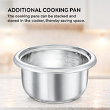 Prestige Cute 1.0-2 SS 400W Electric Rice Cooker | 2.4L Capacity | Durable Stainless Steel Cooking Pan with Triple Bottom | Includes Additional Stackable Pan & Close Fit SS Lid | Automatic Keep Warm Function | Cool Touch Handles-41059