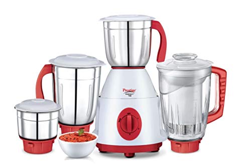 Prestige Perfect Plus 750W Mixer Grinder, Red - Stylish and Powerful Motor, Stainless Steel Jars, 1.5L Capacity, Knob Control |Reliable Kitchen Companion from TTK Prestige- Model: 42511
