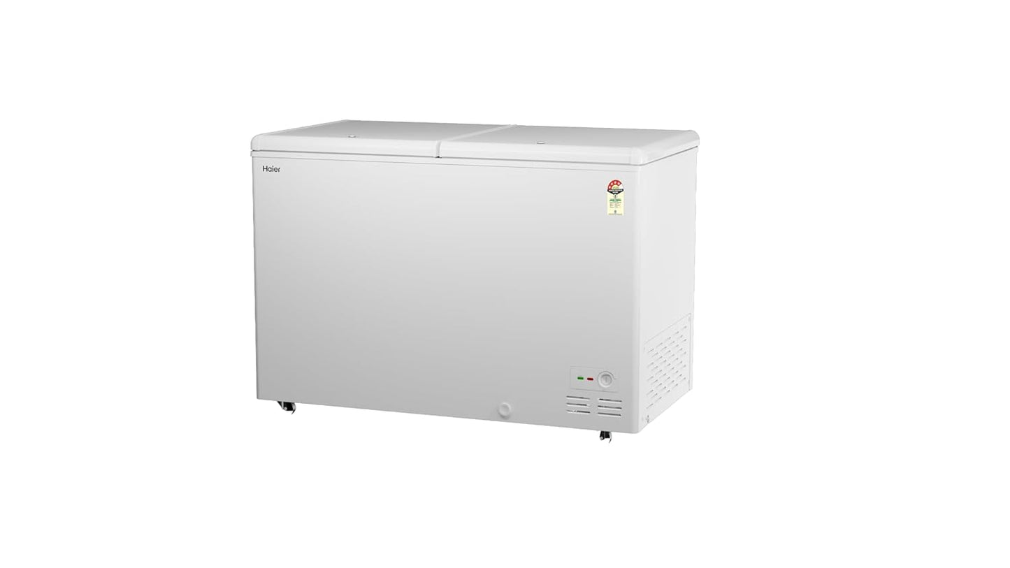 Haier 310L Hard Top Double Door Deep Freezer | 4-Star Energy Rating | Convertible Temperature Range (-18°C to 10°C) | Eco-Friendly R290a Refrigerant-HFC-320DPW4