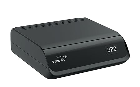 V-Guard Crystal TT 100 Plus TV Stabilizer (Black) | 3A Capacity, Digital Display, 90V-290V Input, Thermal Overload Protection, Wall Mount