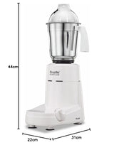 Preethi Popular (MG 142) 750W Mixer Grinder - White, 3 Stainless Steel Jars, 1.75L Liquidizing Capacity, Shock Resistant ABS Body, 20000 RPM Motor, Includes Super Extractor & Multi-Function Blades for Grinding, Blending, Juicing & Mincing-MG 142