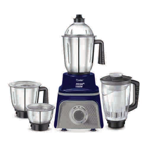 Prestige Prism Plus 1000W Mixer Grinder  | Heavy Duty Motor | 4 Jars (3 Stainless Steel + 1.5L Juicer) | Unique Coarse Grinding Mode | 4-Speed Control | 3 Super-Efficient Blades | ABS Plastic Body | 230V-43175