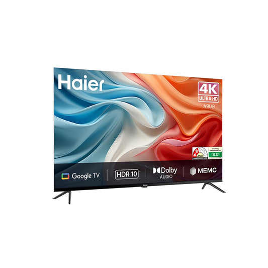 Haier 109.22 cm 43-inch 4K Ultra HD Smart LED TV | Google TV OS | HDR10 & HLG | Dolby Audio | Built-in Chromecast | 32GB Storage & 2GB RAM | MEMC |  3 HDMI & 2 USB Ports | Google Assistant Supported | Flat Panel Design- 43A9UG