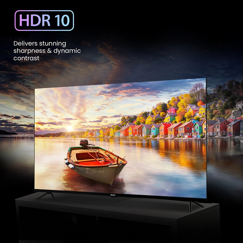 Haier 109.22 cm 43-inch 4K Ultra HD Smart LED TV | Google TV OS | HDR10 & HLG | Dolby Audio | Built-in Chromecast | 32GB Storage & 2GB RAM | MEMC |  3 HDMI & 2 USB Ports | Google Assistant Supported | Flat Panel Design- 43A9UG