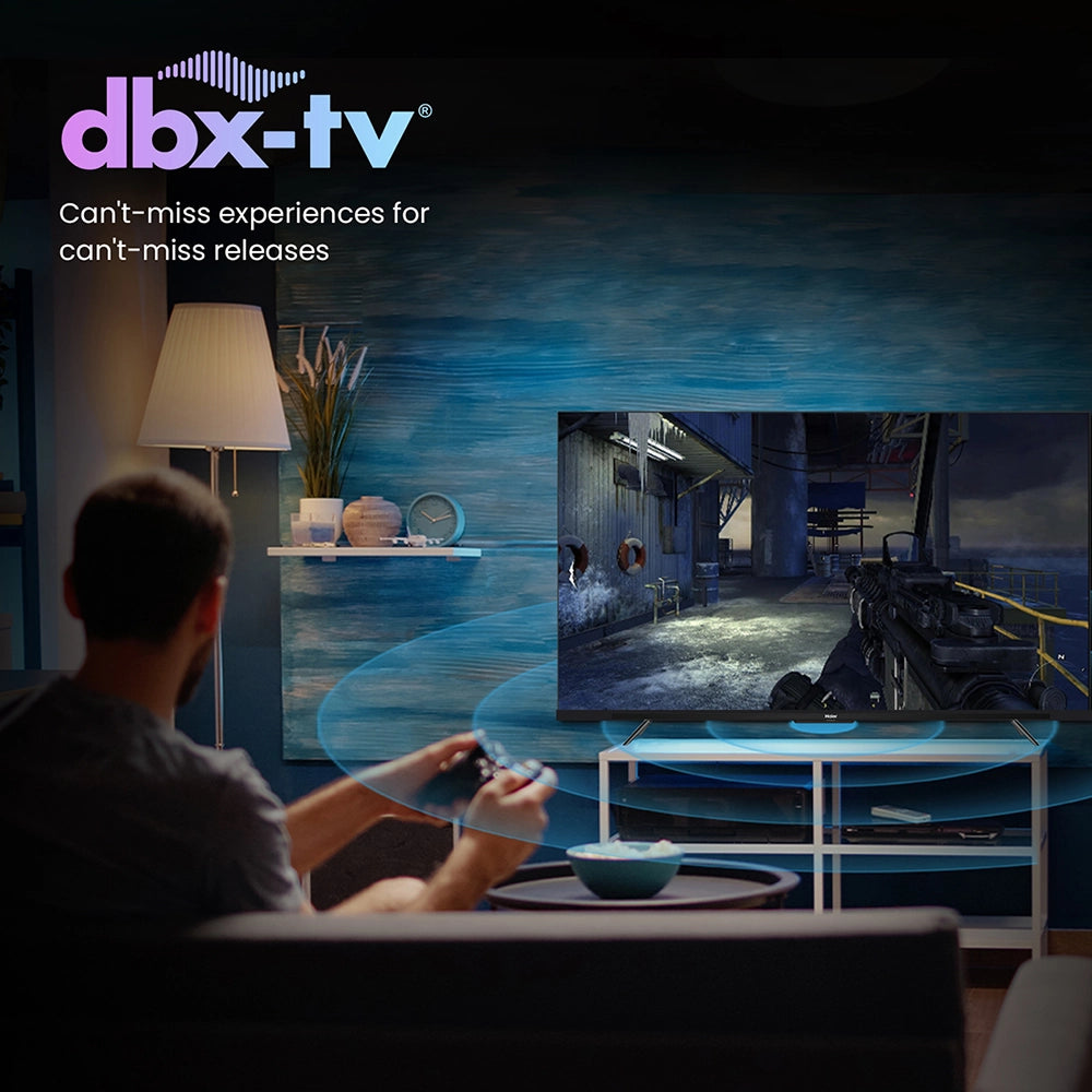 Haier 109.22 cm 43-inch 4K Ultra HD Smart LED TV | Google TV OS | HDR10 & HLG | Dolby Audio | Built-in Chromecast | 32GB Storage & 2GB RAM | MEMC |  3 HDMI & 2 USB Ports | Google Assistant Supported | Flat Panel Design- 43A9UG