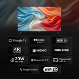 Haier 109.22 cm 43-inch 4K Ultra HD Smart LED TV | Google TV OS | HDR10 & HLG | Dolby Audio | Built-in Chromecast | 32GB Storage & 2GB RAM | MEMC |  3 HDMI & 2 USB Ports | Google Assistant Supported | Flat Panel Design- 43A9UG