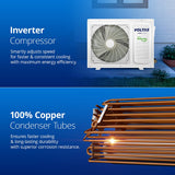 Voltas 2 Ton 3 Star Vectra Plus Split Air Conditioner (243 Vectra Plus, Copper Condenser, 200 Sq. Ft. Coverage, R32 Refrigerant, Anti-Dust & Antimicrobial Filter, Active Dehumidifier, High Ambient Instant Cooling, White)-4553310