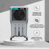 Symphony Movicool L 200 Commercial Desert Air Cooler - 180L, 8500 m³/hr Airflow, Powerful 324 sq. m. Air Throw, 3-Side Honeycomb Pads, 225W Low Power Consumption, Auto Louver, Engineering Plastic Fan