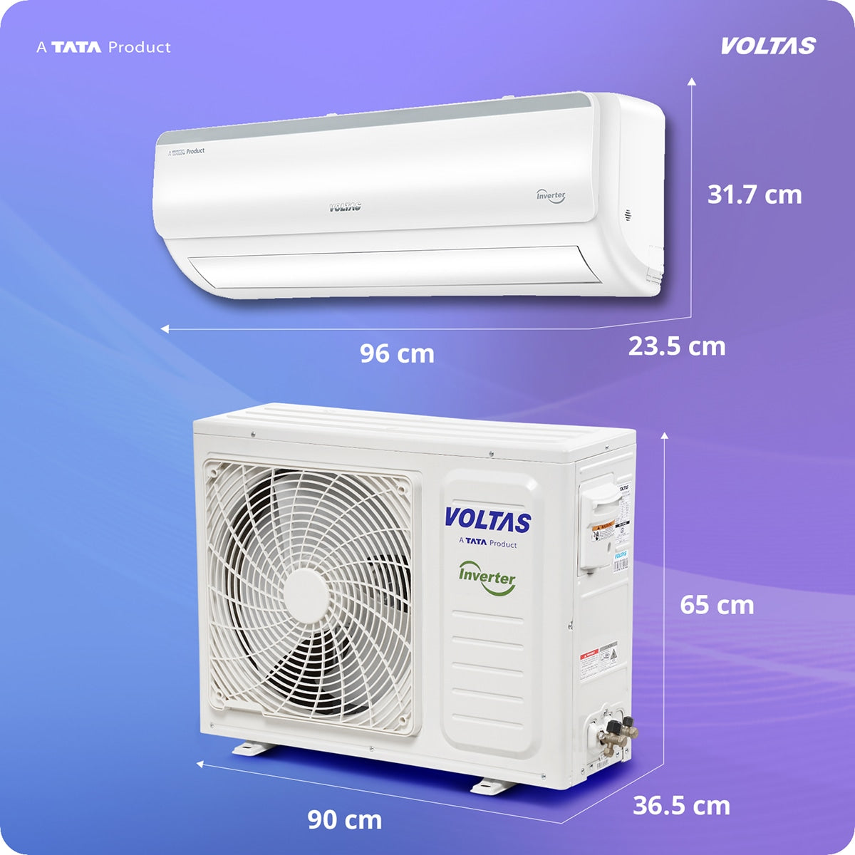 Voltas 1.5 Ton 5 Star Inverter Split AC (185INV Vertis Elite) | 6 Step Adjustable Mode, 5050W Cooling, 100% Copper, 4-Way Swing, Ice Wash Technology, Anti-Corrosive Gold Fin, High Ambient Cooling up to 52°C
