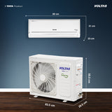 Voltas 1.5 Ton 3 Star Inverter Split AC (183V Vectra Zen Silver, White) | 4-Step Adjustable Mode (0.7/1/1.2/1.5) | Anti-Microbial Air Filtration | 100% Copper | Stabilizer Free (110V - 285V) | Max Cooling 5200W | Self Diagnosis | R32
