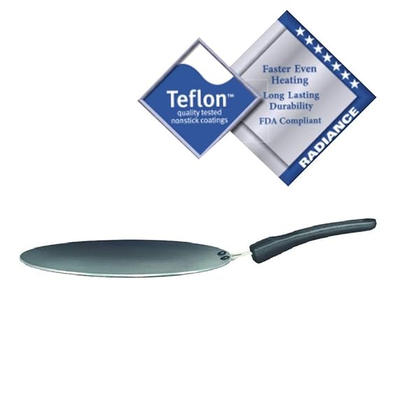 Prestige Aluminium Omega Select Plus Non-Stick Concave Tawa, 28 cm, Black- 30713