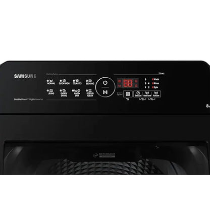 SAMSUNG 8 Kg 5 Star Inverter Fully Automatic Top Load Washing Machine (WA80BG4441BD, Diamond Drum, Dark Grey)