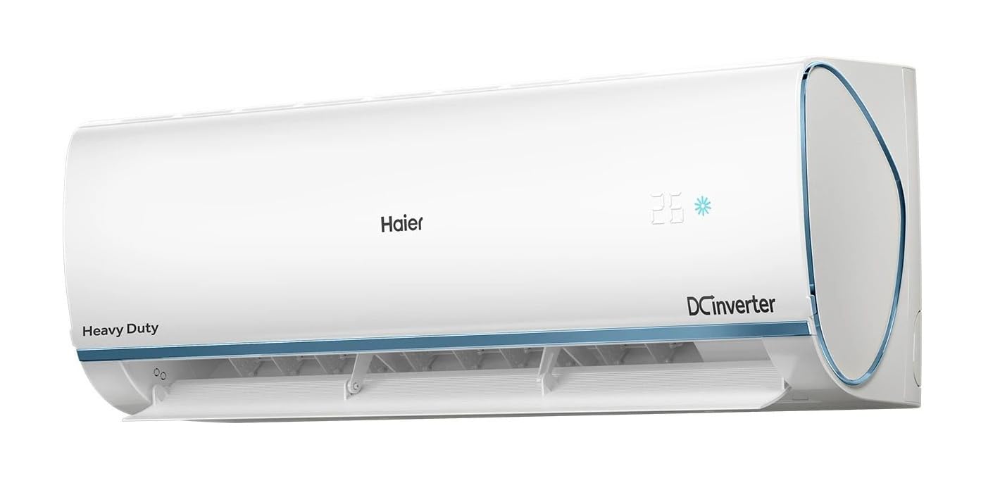 Haier 1.6 Ton 5 Star AI Smart Inverter Split AC| Hexa Inverter Compressor, 7-in-1 Intelli Convertible, 5.05 ISEER, Supersonic 10s Cooling, 100% Grooved Copper, Extreme 60°C Ambient Cooling, White-(HSU19KP-PAIN5BN-INV)