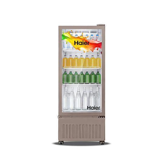 Haier 305L Visi Cooler with See-Through Glass Door, 0-10°C Cooling, 4 Adjustable Shelves, and Embossed PCM Inner Liner- HVC-305GT5