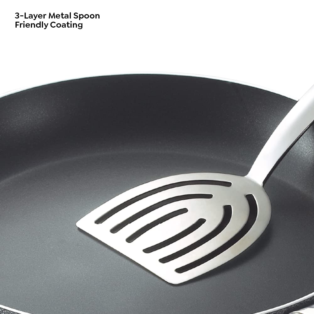 Prestige Aluminium Omega Select Plus Non-Stick Omni Tawa, 27.5 cm, Black-30710