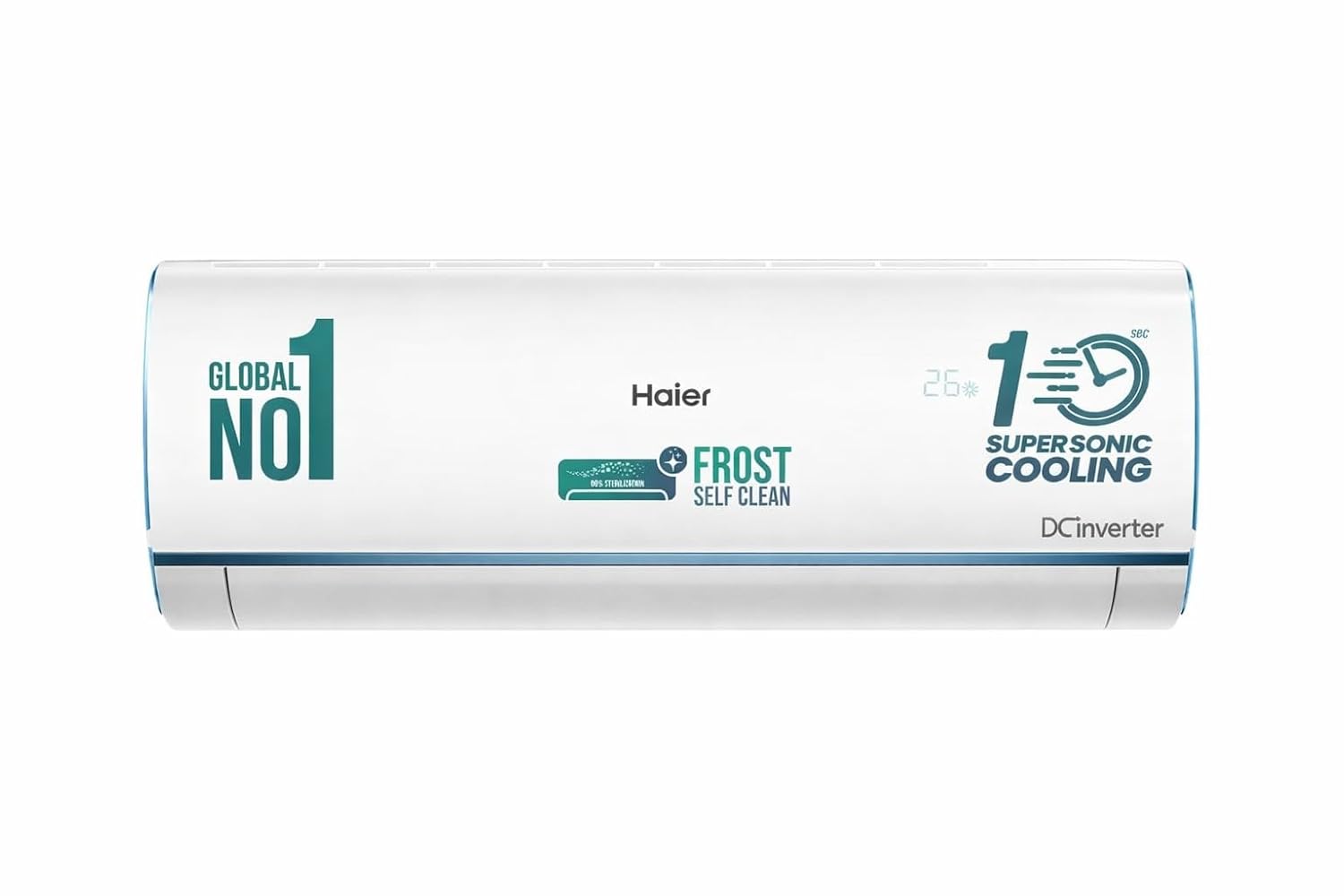 Haier 1.6 Ton 5 Star AI Smart Inverter Split AC| Hexa Inverter Compressor, 7-in-1 Intelli Convertible, 5.05 ISEER, Supersonic 10s Cooling, 100% Grooved Copper, Extreme 60°C Ambient Cooling, White-(HSU19KP-PAIN5BN-INV)