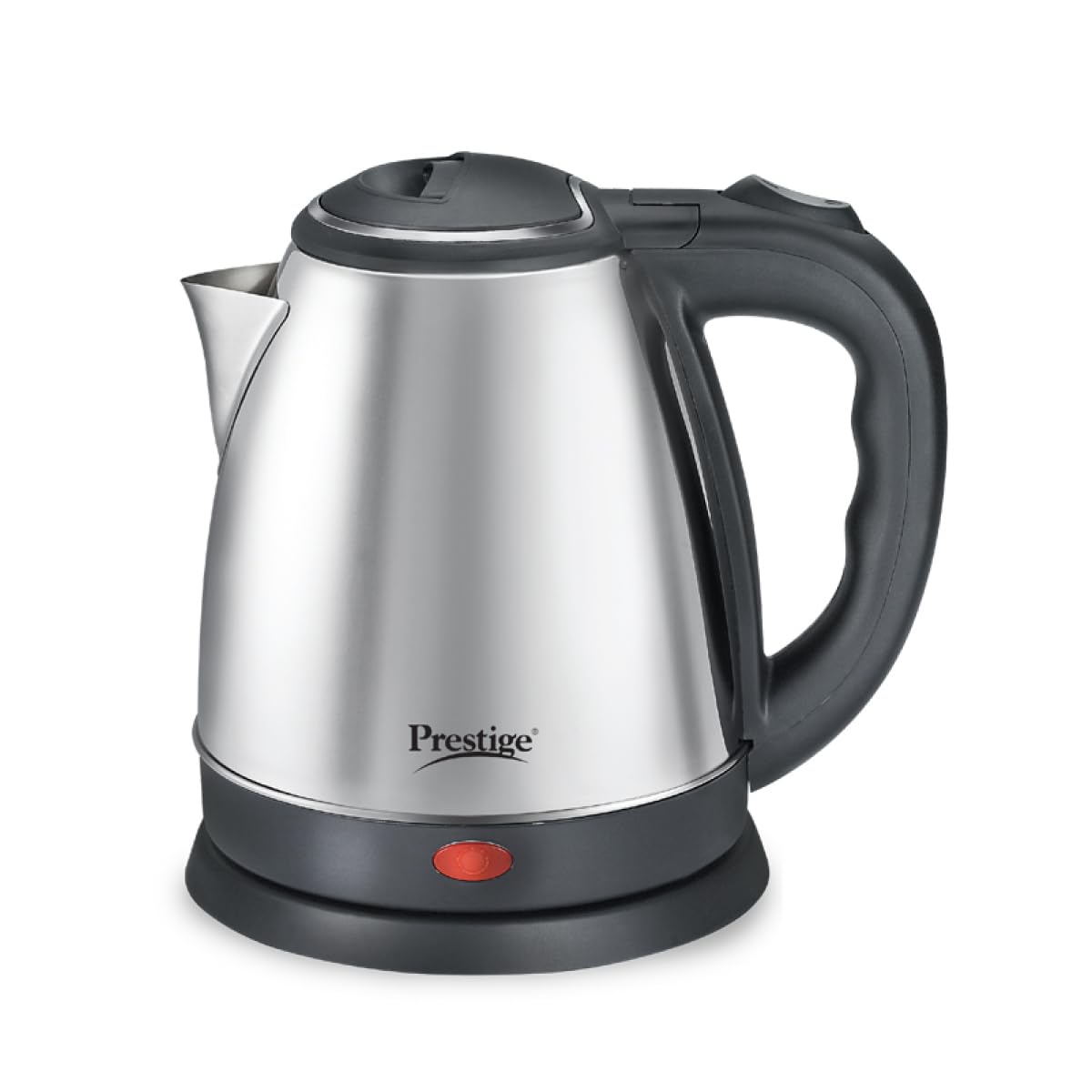 Prestige 1.5 Litres Electric Kettle|1500W | Silver - Black| Automatic Cut-off | Stainless Steel | Rotatable Base | Power Indicator | Single-Touch Lid Locking- PKOSS 1.5-41587