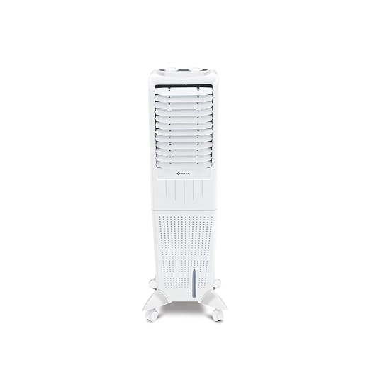 Bajaj TMH35 35L Tower Air Cooler with DuraMarine Pump (2-Yr Warranty by Bajaj), Ice Chamber, Anti-Bacterial Hexacool Master, Typhoon Blower Technology, Portable AC, White Air Cooler for home