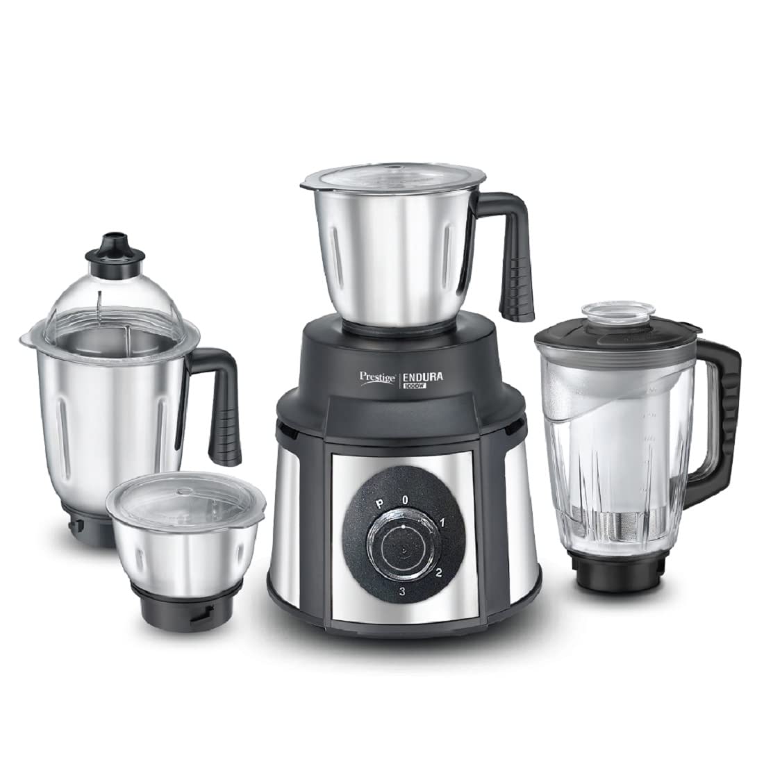 Prestige Endura 1000 W Juicer Mixer Grinder  (mixer | 4 Jars | Black, Silver)-42545