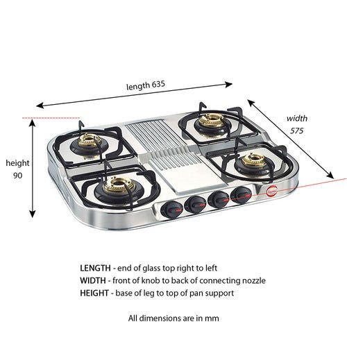 Prestige Royale Plus Duplex Gas Stove 4 burners-40257