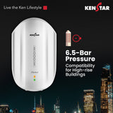KENSTAR Fluence 5.9 L Instant Water Heater (3000 W, White) - Stainless Steel Tank, 6.5 Bar Rated Pressure, Thermal Cutoff, Nickel-Coated Copper Heating Element