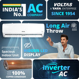 Voltas 2 Ton 5 Star Adjustable Inverter Split AC (245V Vectra Plush,100% Copper, Multi Adjustable Mode, Anti-Microbial Air Filtration, High Ambient Cooling, Turbo Cooling, Sleep Mode, Eco-Friendly R32, White)