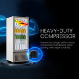 Haier 305L Visi Cooler with See-Through Glass Door, 0-10°C Cooling, 4 Adjustable Shelves, and Embossed PCM Inner Liner- HVC-305GT5