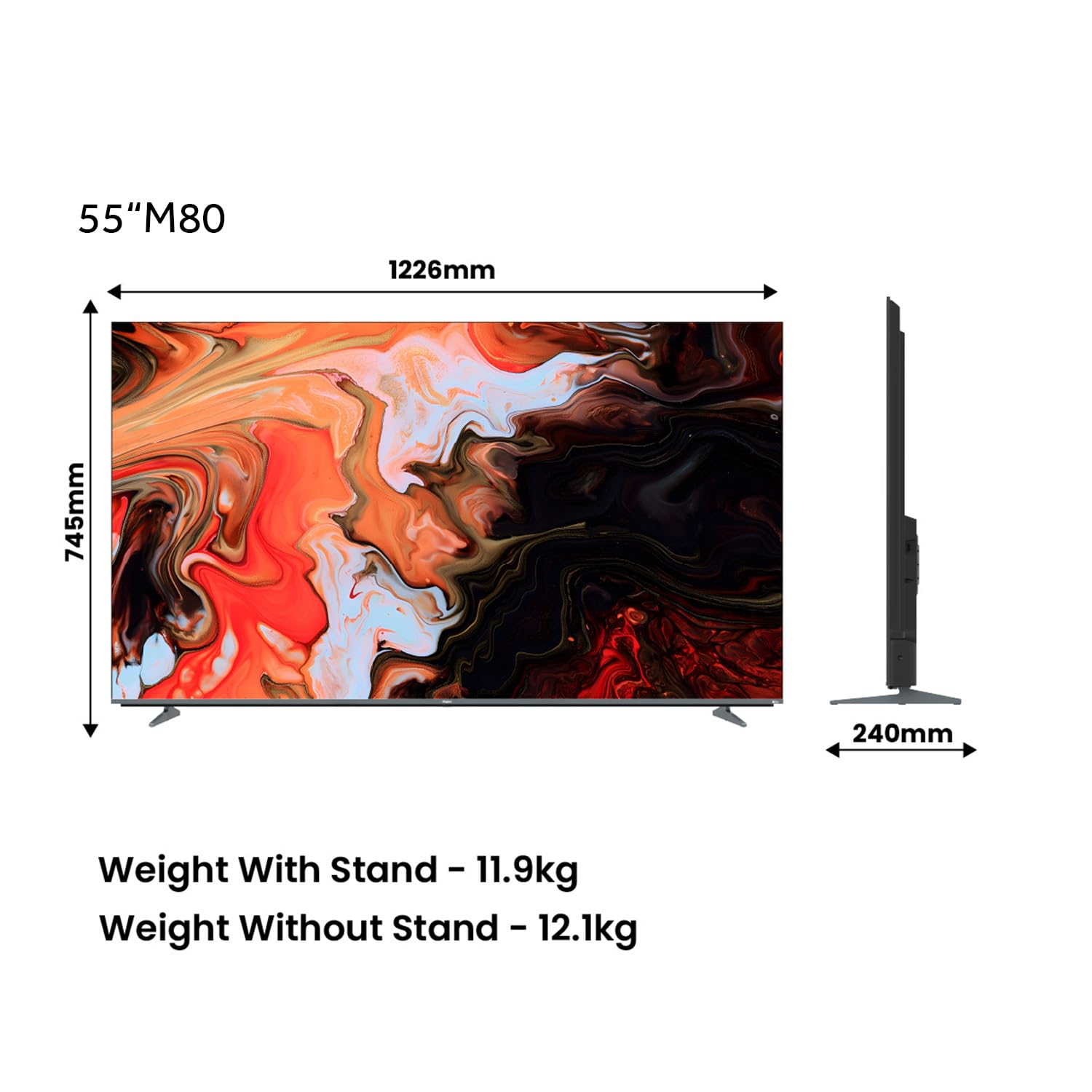 Haier 139.7 cm 55-inch 4K Mini LED Smart Google TV with Dolby Vision, Dolby Atmos, Hands-Free Voice Control, and KEF Sound. | 4K Mini LED Display | Google TV | Dolby Atmos & Dolby Vision | Hands-Free Voice Control |Google Chromecast built-in-H55M80FUX