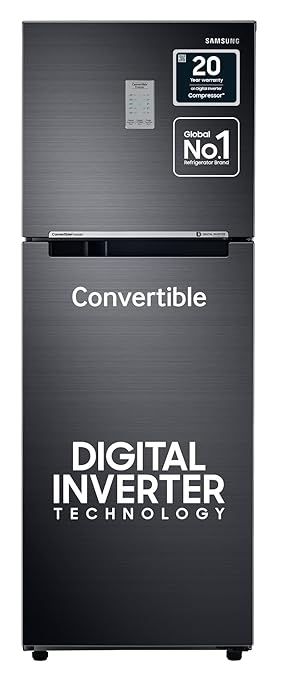 Samsung 236L 3 Star Convertible 3 In 1 Digital Inverter Frost-Free Double Door Refrigerator - RT28C3733BX/HL (Luxe Black)