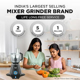 Preethi Zodiac MG-218 mixer grinder, 750 watt, Black/Light Grey, 5 jars - 3 In 1 insta fresh juicer Jar & Master chef food processor Jar, Vega W5 motor with 5yr Warranty & Lifelong Free Service -MG 218