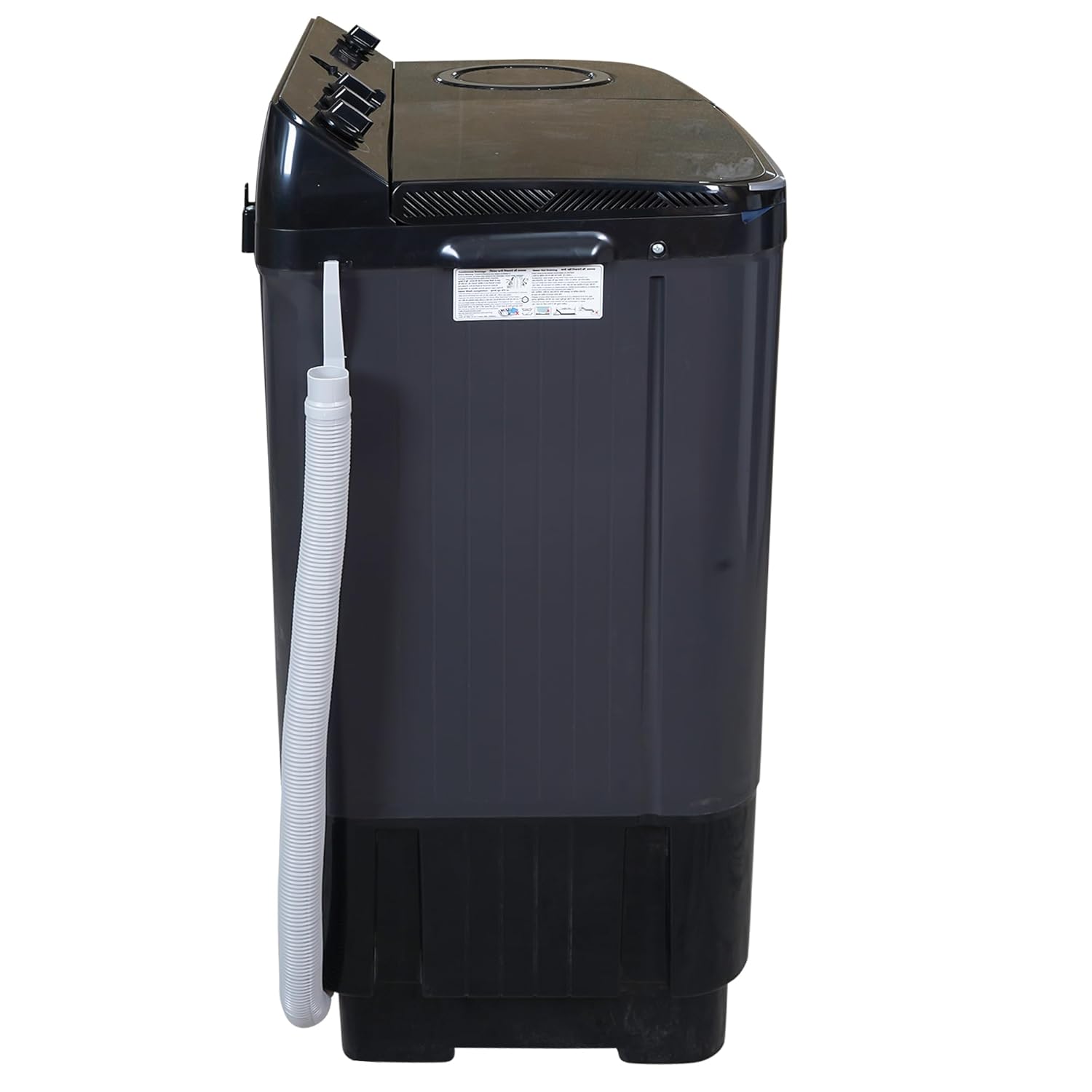 Haier 9kg Semi-Automatic Top Load Washing Machine | 1300 RPM High Speed Spin | Vortex Pulsator | Protective Rat Mesh | 3 Wash Programs | Durable Plastic Drum | Energy Efficient Large Capacity Washer-(HTW90-196BBK, Black)