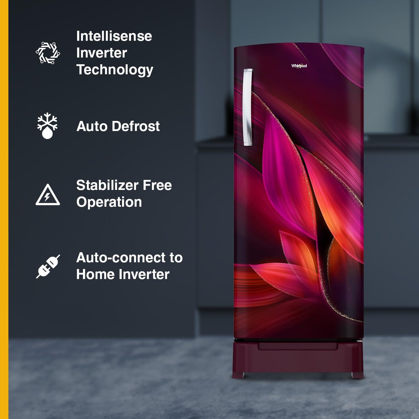 Whirlpool 236 L 4 Star Frost Free Inverter Direct-Cool Single Door Refrigerator (Auto-Defrost, Intellisense Inverter, 260 IMPRO PLUS ROY 4S WINE Breeze-Z)-73150