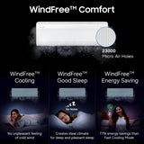 Samsung 2 Ton 3 Star Wi-Fi Inverter Split AC (Copper, WindFree Technology, Bespoke AI Energy Mode, 5-Step Convertible, 4-Way Swing, Alexa/Google/Bixby Control, White)-AR60H24D13WNNA