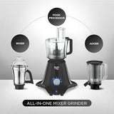 Preethi Zodiac Black Mixer Grinder for Kitchen, 5 Jars 750 Watt Mixie with Chutney Jar, Dry Grinding, Batter Grinding, Juicer & Masterchef Jar for chopping/grating (MG-261) -PRE5782615