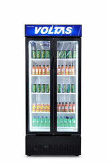 Voltas 695L Double Door Visi Cooler | Two-Pane Glass Door Design | High-Durability Premium Metal and Glass Construction | Optimal 0°C to 10°C Celsius Beverage Temperature Maintenance | Long-Lasting UV-Grade Plastic Material-VC GT 550 DD P METALLIC GRY