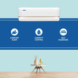 Blue Star 1.5 Ton 2 Star Fixed Speed Split AC (Model FA218TXU) | Powerful 5275W Cooling, DigiQ Hepta Sensors, 2-Way Air Swing, Anti-Corrosive Blue Fins, Turbo Cool, Self Diagnosis, Hidden Display, 100% Copper, White