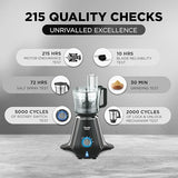 Preethi Zodiac MG-218 mixer grinder, 750 watt, Black/Light Grey, 5 jars - 3 In 1 insta fresh juicer Jar & Master chef food processor Jar, Vega W5 motor with 5yr Warranty & Lifelong Free Service -MG 218