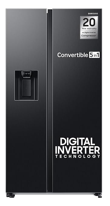 Samsung 633 L 2 Star Convertible 5 In 1 Digital Inverter Side By Side Refrigerator with wifi control - RS78CG8543B1HL (Black DOI)