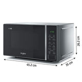 Whirlpool Magicook Pro 20SE 20L Solo Microwave Oven (Black, Stainless Steel Cavity, Mechanical Knob Control, Steam Clean, 700W)-50047