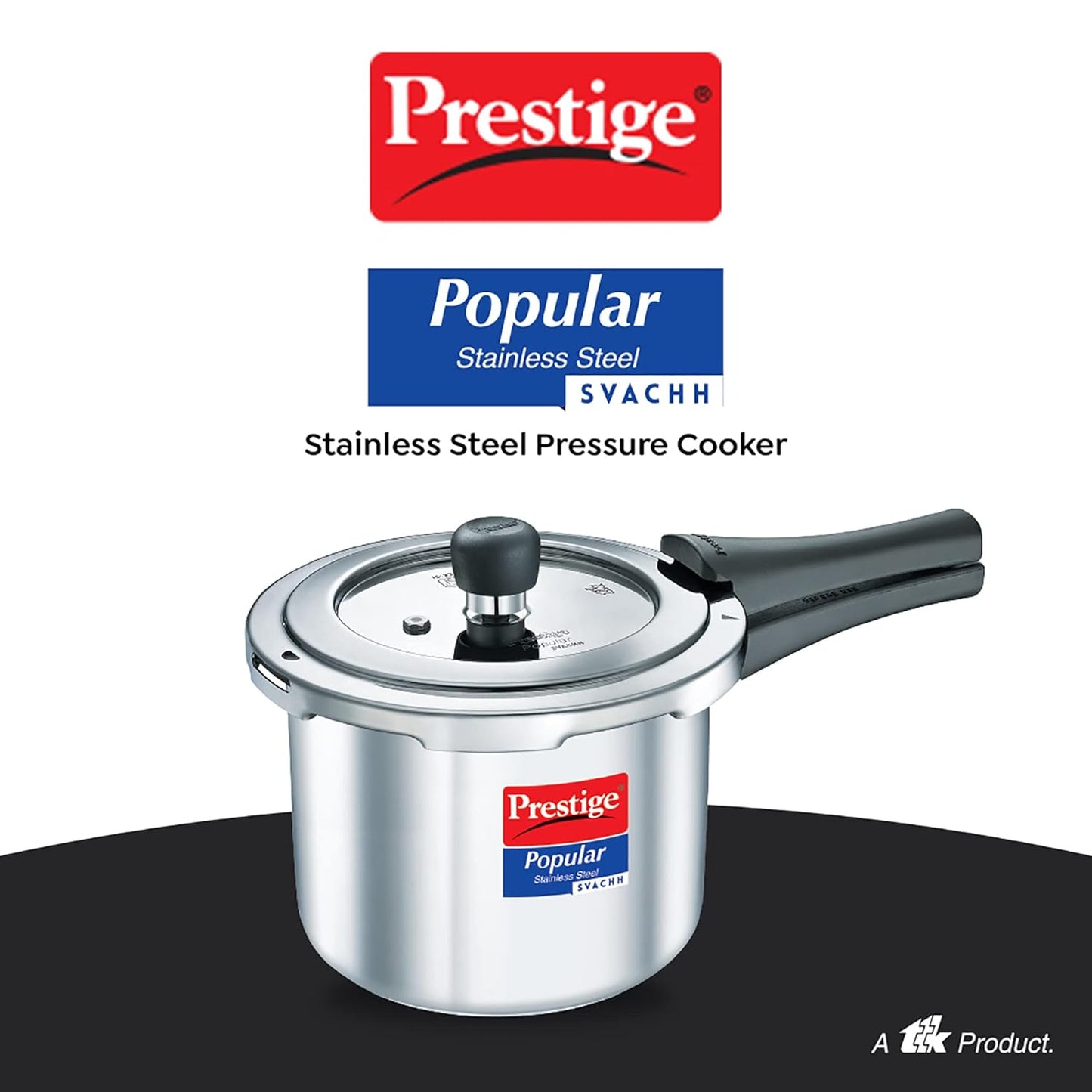 Prestige Popular Svachh Spillage Control Stainless Steel Pressure Cooker, 3 L (Silver)-20172