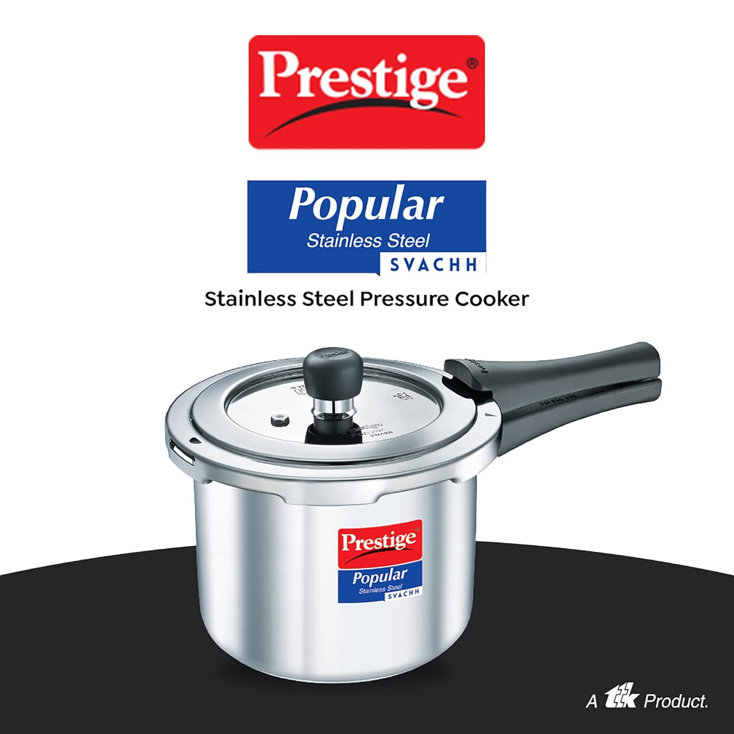 Prestige Popular Svachh Spillage Control Stainless Steel Pressure Cooker, 3 L (Silver)-20172