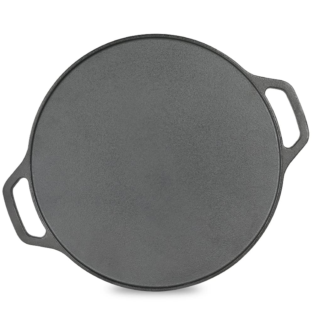 Prestige 30cm Cast Iron Round Base Dosa Tawa, Scratch Resistant, Induction Compatible, Naturally Non-Stick Heavy Duty Tawa, Perfect for Crispy Dosas, Rotis, and Pan-Searing- (30557, Black)
