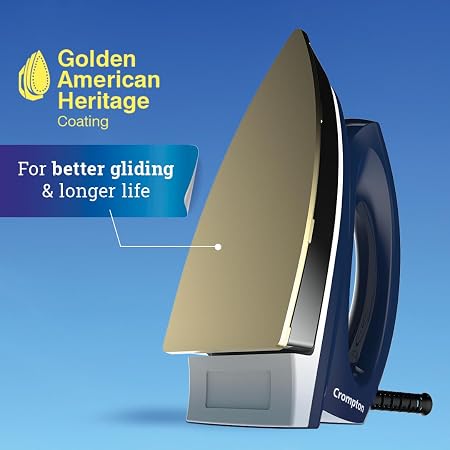 Crompton Rhino Plus 1250W Electric Dry Iron (Blue) | High Performance Compounded Plastic Body | 240V Heavy Weight Ironing Solution