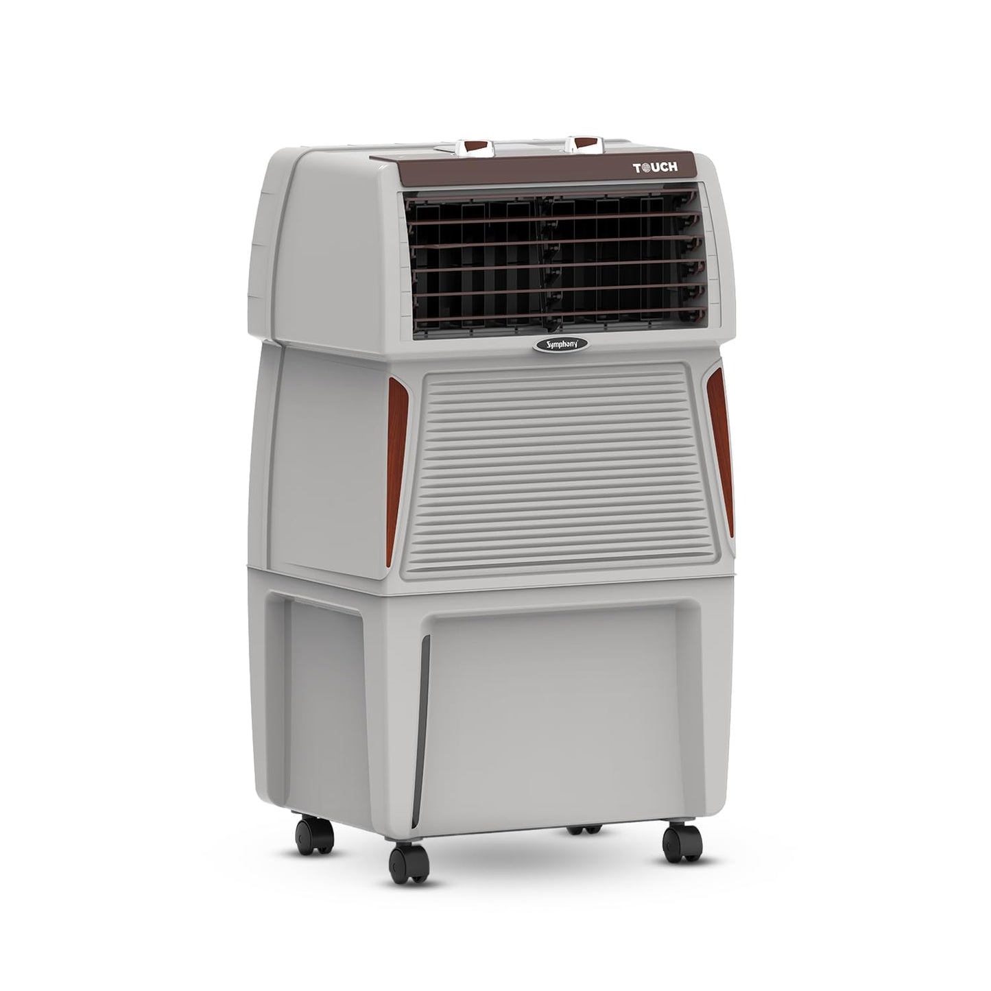 Symphony Touch 40 Room Air Cooler | High Efficiency Cooling | 185W | CFD Technology | 40L | Fully Closable Louvers | Manual Mode | Air Cooler with Wheels For Easy Mobility | White (TOUCH40)