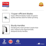 Prestige Endura 1000 W Juicer Mixer Grinder  (mixer | 4 Jars | Black, Silver)-42545