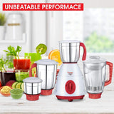 Prestige Perfect Plus 750W Mixer Grinder, Red - Stylish and Powerful Motor, Stainless Steel Jars, 1.5L Capacity, Knob Control |Reliable Kitchen Companion from TTK Prestige- Model: 42511