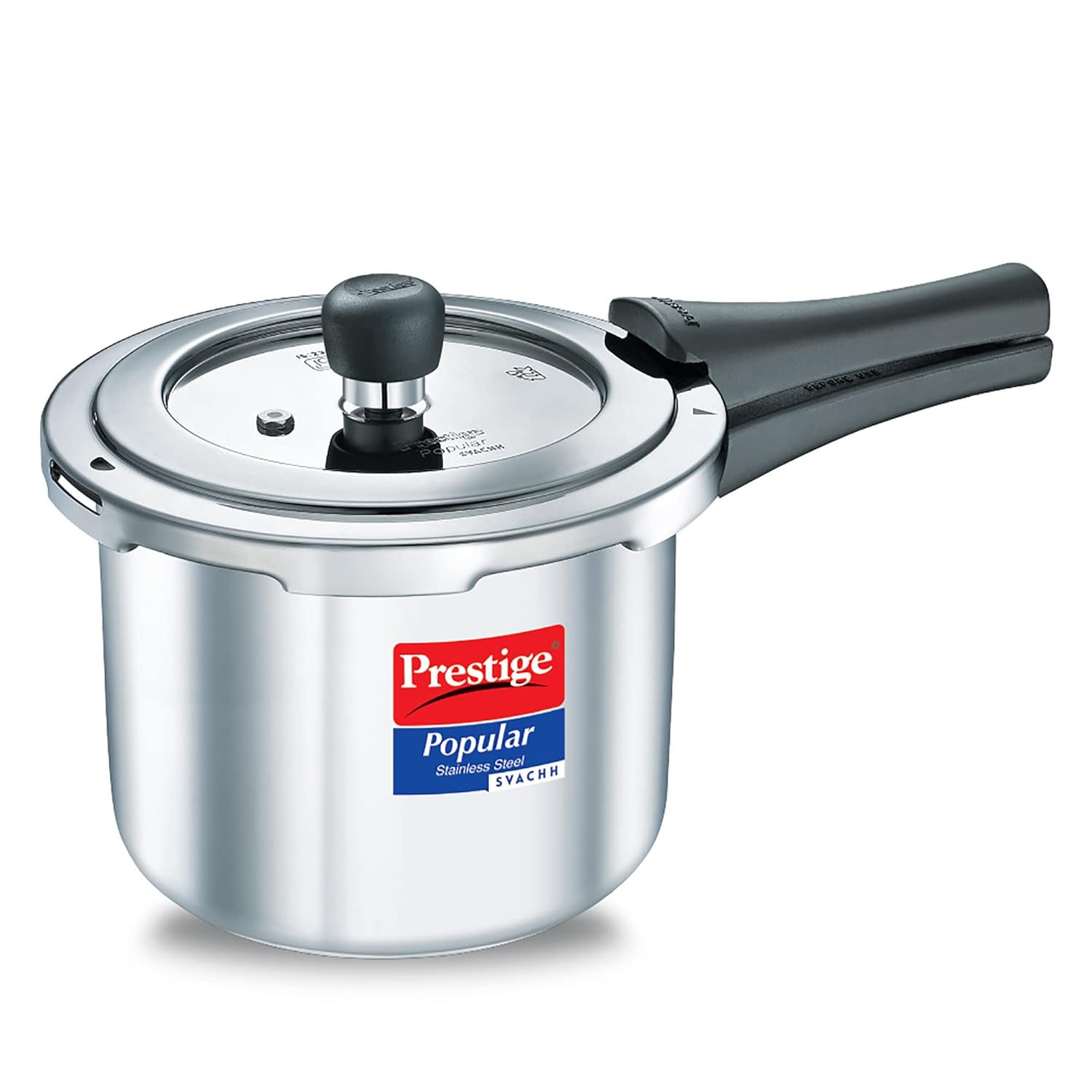 Prestige Popular Svachh Spillage Control Stainless Steel Pressure Cooker, 3 L (Silver)-20172