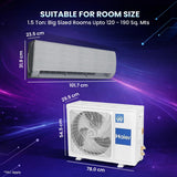 Haier Gravity 1.5 Ton 5 Star AI-ATMOX Smart Inverter Split AC | 4 Way Swing | 7 in 1 Convertible | Self Clean | 5125W Cooling Capacity | 5.65 ISEER | 100% Copper | R32 -HSI19GHD-SAI5NB